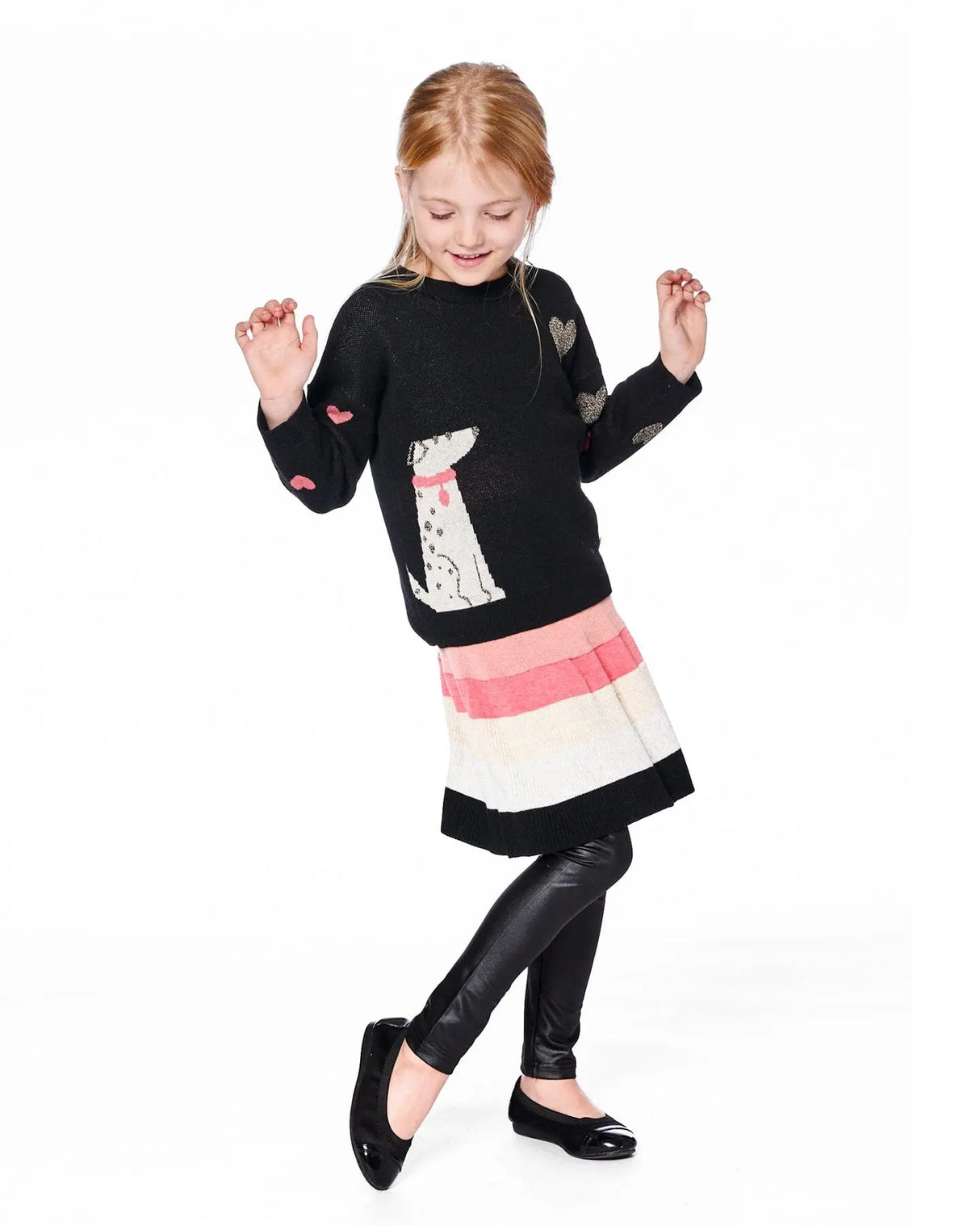 Shiny Stretch Jersey Leggings Black | Deux par Deux | Jenni Kidz