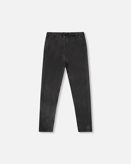 Shiny Stretch Jersey Leggings Black | Deux par Deux | Jenni Kidz