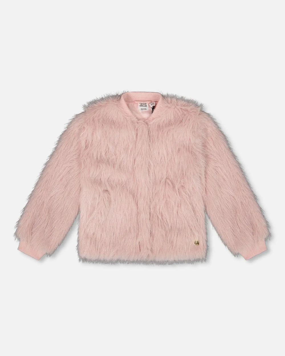 Short Faux Fur Coat Dusty Pink | Deux par Deux | Jenni Kidz