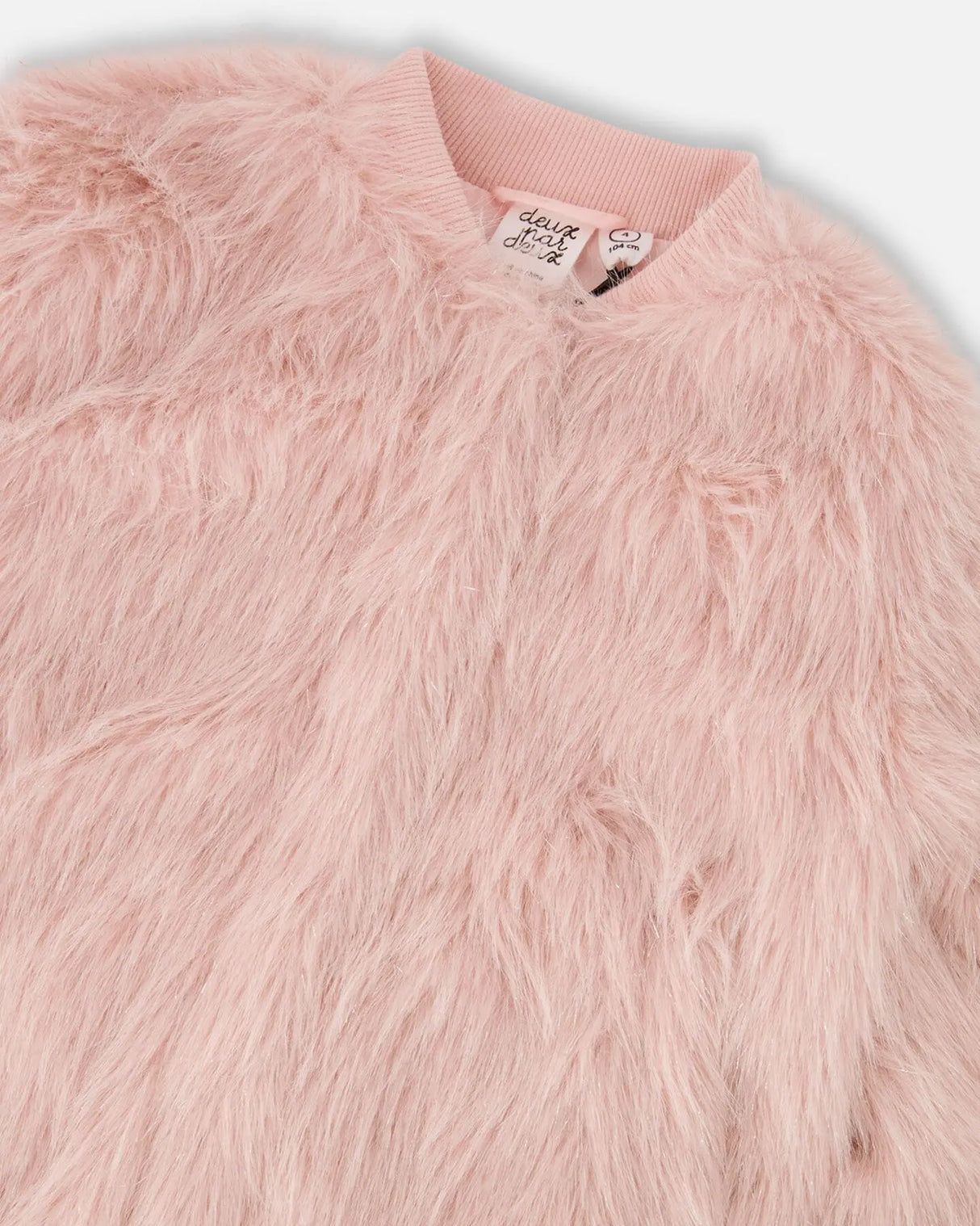 Short Faux Fur Coat Dusty Pink | Deux par Deux | Jenni Kidz