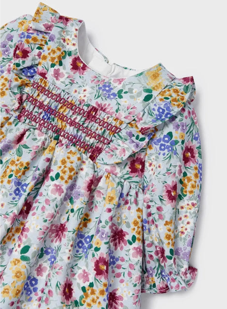 Smocked Multi Floral Baby Girls Dress – | Mayoral | Mayoral | Jenni Kidz
