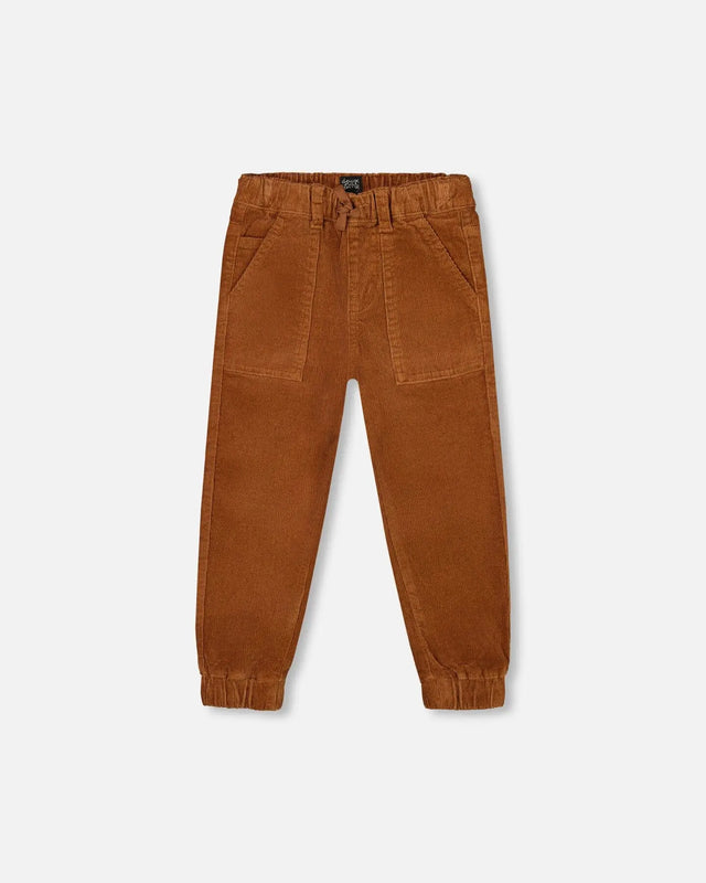 Stretch Corduroy Jogger Pants Brown | Deux par Deux | Jenni Kidz
