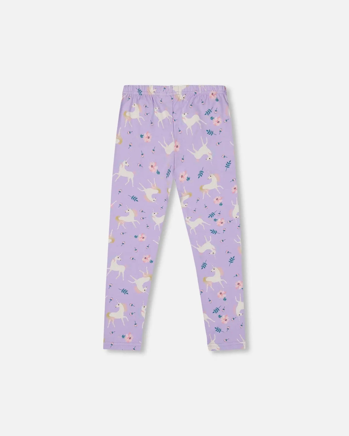 Stretch Jersey Leggings Lilac Unicorn Print | Deux par Deux | Jenni Kidz