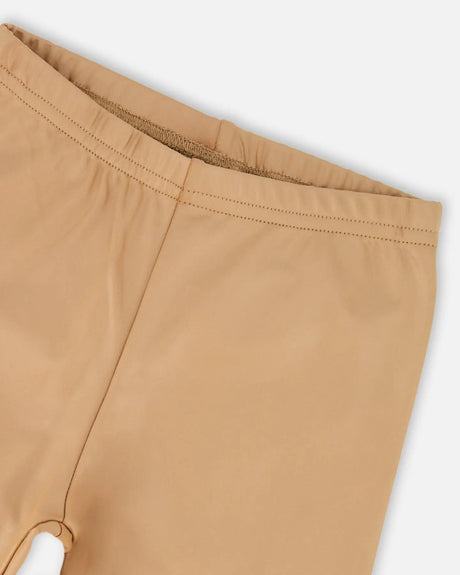 Stretch Shiny Leggings Golden Beige | Deux par Deux | Jenni Kidz