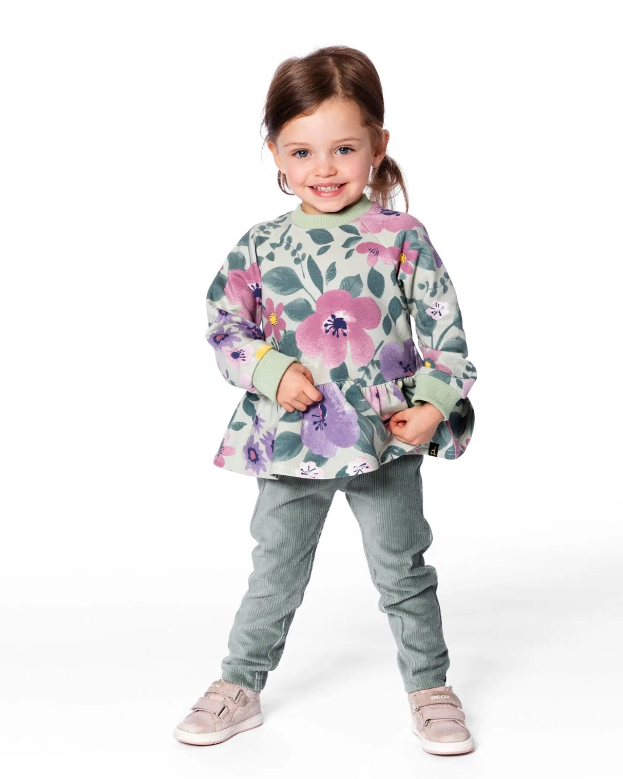 Stretch Velour Tregging Jade Green | Deux par Deux | Jenni Kidz