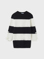 Striped Knit Girls Dress  Black & White | Mayoral | Mayoral | Jenni Kidz
