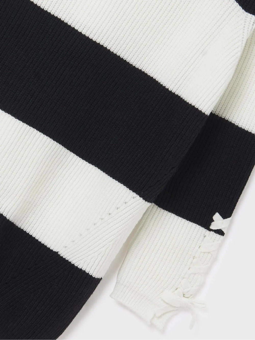 Striped Knit Girls Dress  Black & White | Mayoral | Mayoral | Jenni Kidz