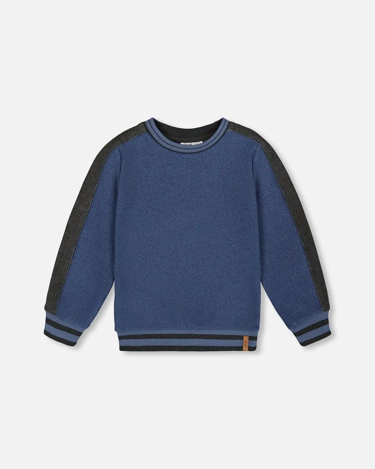 Super Soft Flat Back Rib Sweatshirt Dark Steel Blue | Deux par Deux | Jenni Kidz