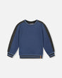 Super Soft Flat Back Rib Sweatshirt Dark Steel Blue | Deux par Deux | Jenni Kidz