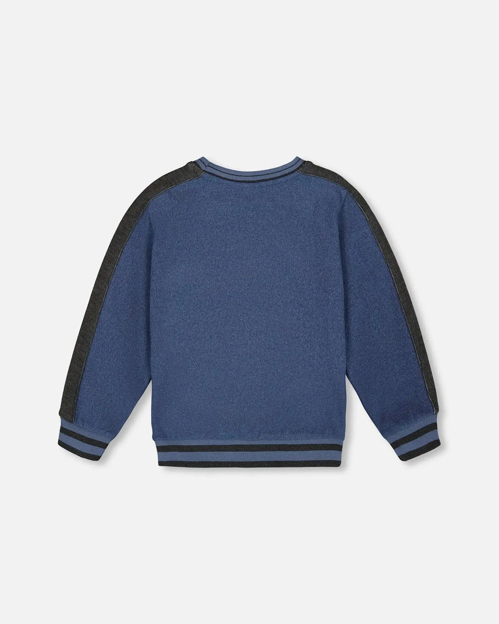 Super Soft Flat Back Rib Sweatshirt Dark Steel Blue | Deux par Deux | Jenni Kidz