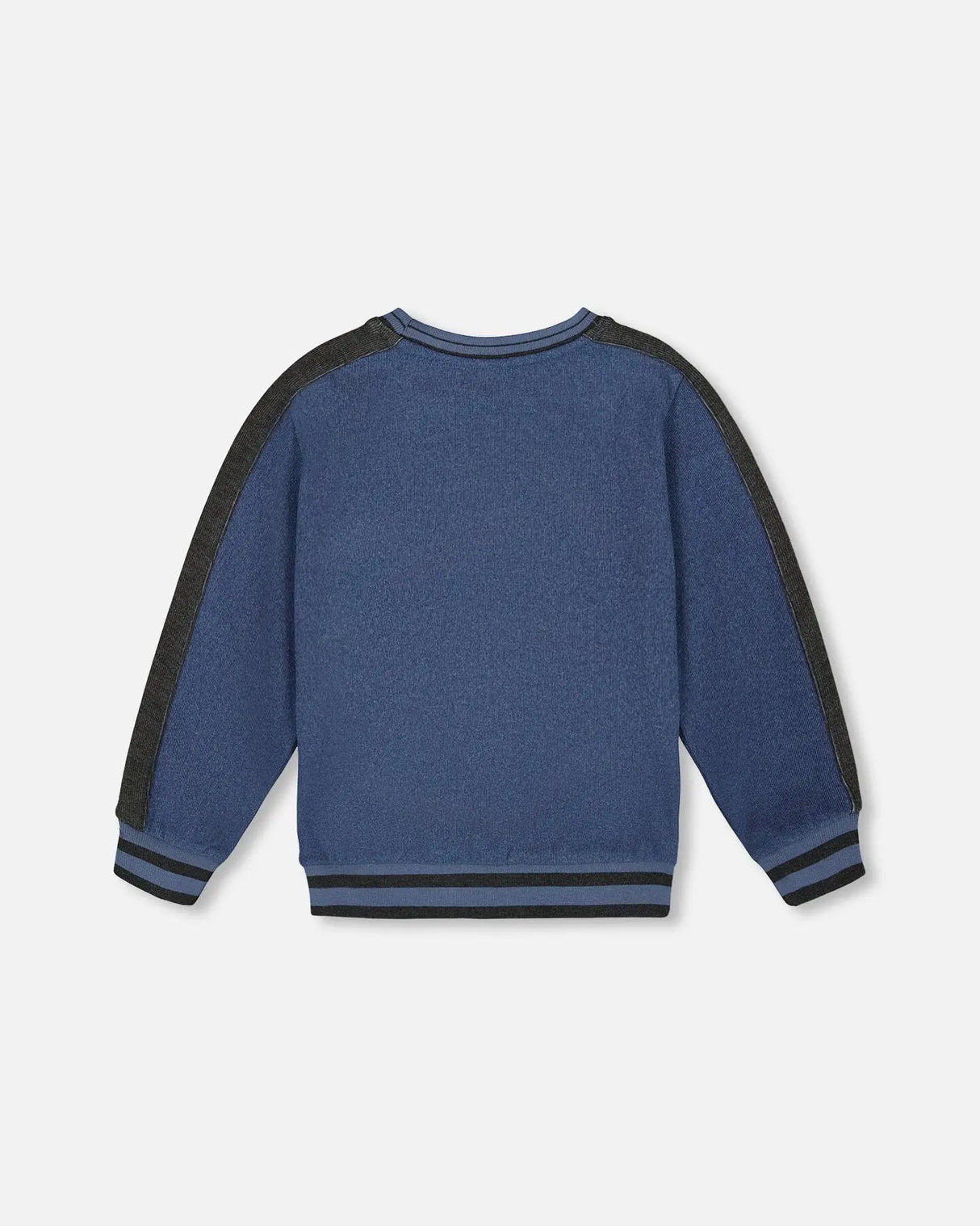 Super Soft Flat Back Rib Sweatshirt Dark Steel Blue | Deux par Deux | Jenni Kidz
