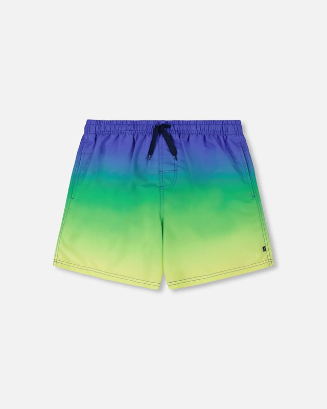 Swim Trunks Blue, Green, And Lime Gradient | Deux par Deux | Jenni Kidz