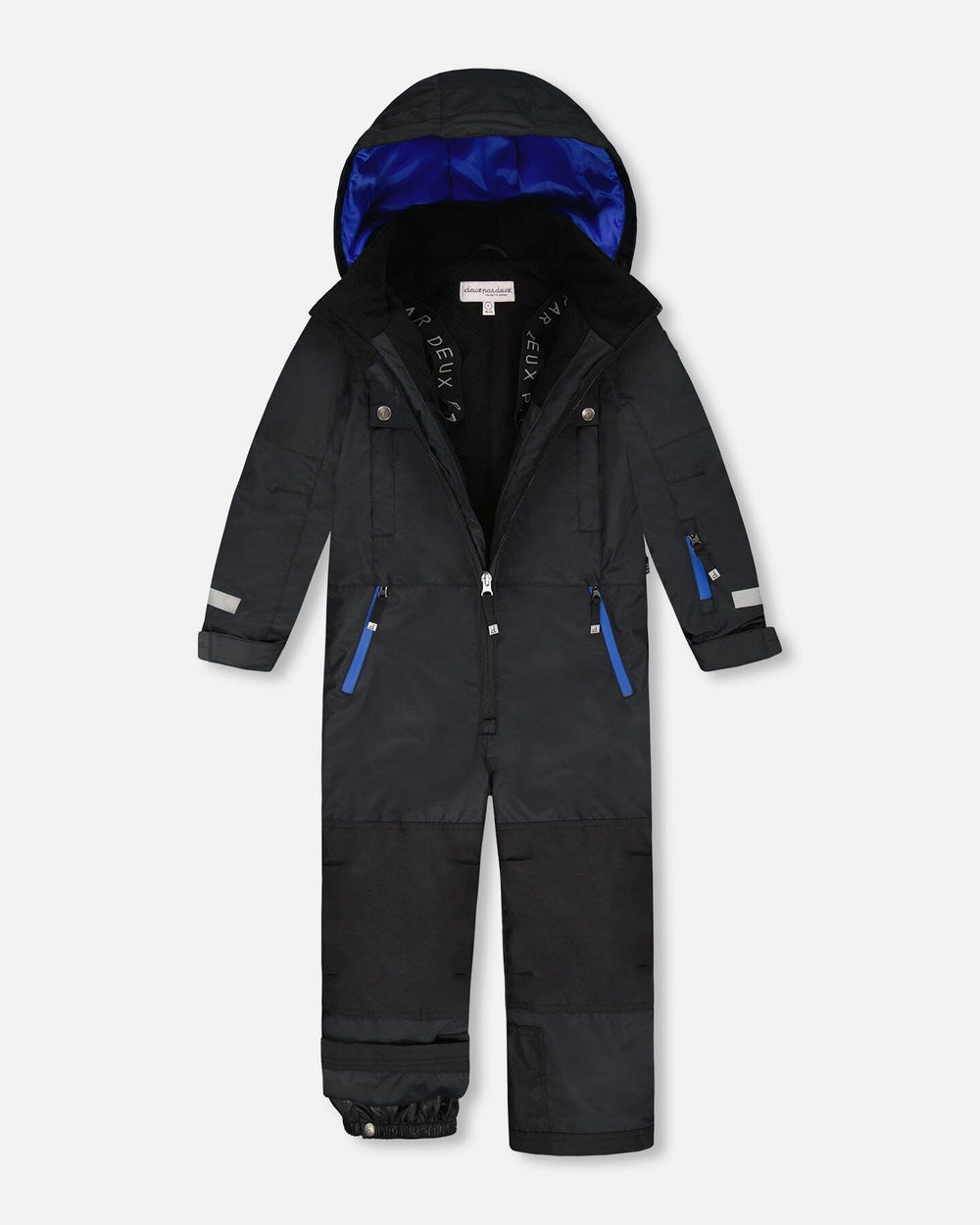 Teknik snowsuit showing adjustable pant hems