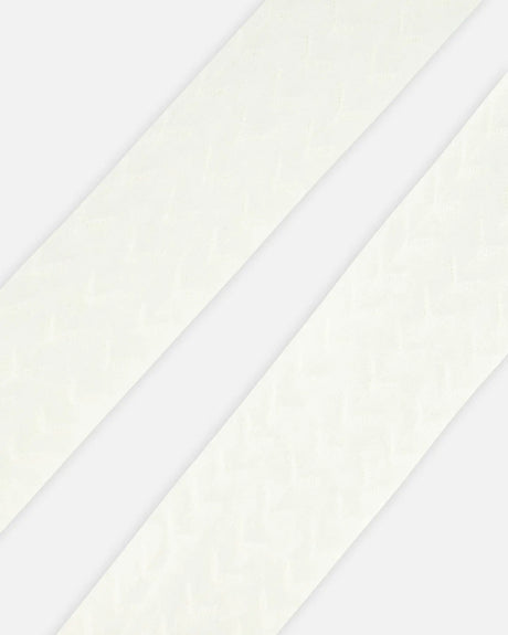 Tonal Jacquard Tights Off White | Deux par Deux | Jenni Kidz