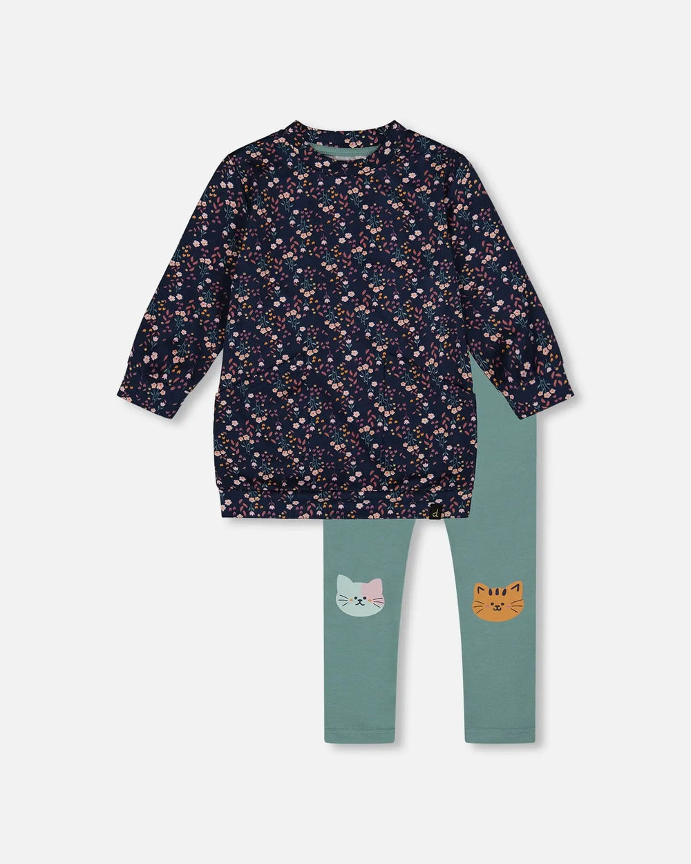 Tunic And Leggings Set Navy Floral | Deux par Deux | Jenni Kidz