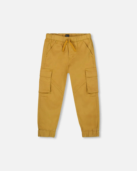 Twill Jogger Cargo Pants Ochre | Deux par Deux | Jenni Kidz