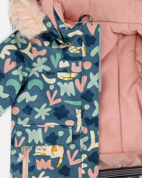 Two-Piece Discover Snowsuit With Printed Jacket Dusty Pink | Deux par Deux | Jenni Kidz