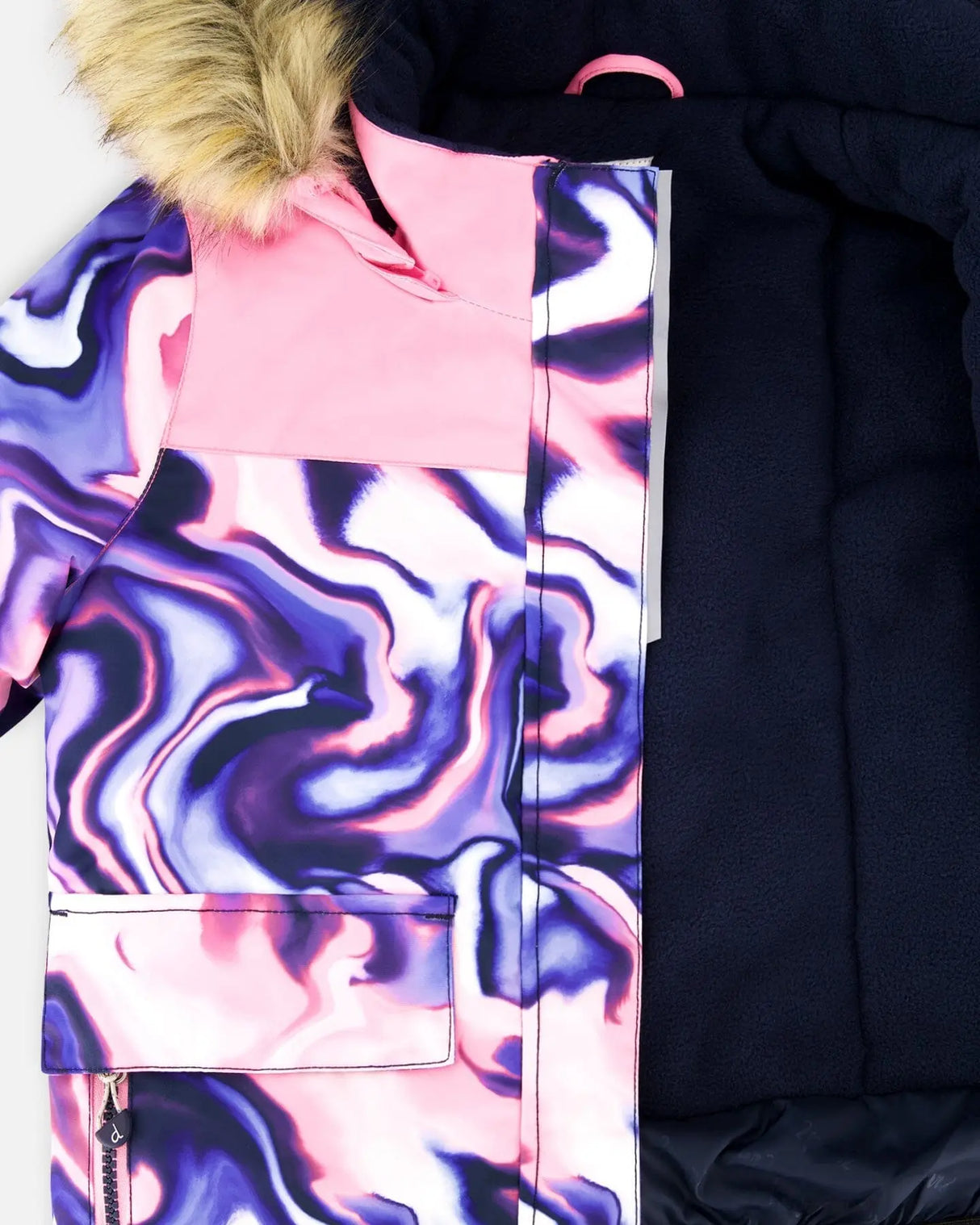 Two-Piece Discover Snowsuit With Printed Jacket Navy Blue | Deux par Deux | Jenni Kidz