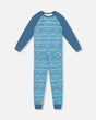Two-Piece Organic Cotton Pajama Set Blue Dog Print | Deux par Deux | Jenni Kidz