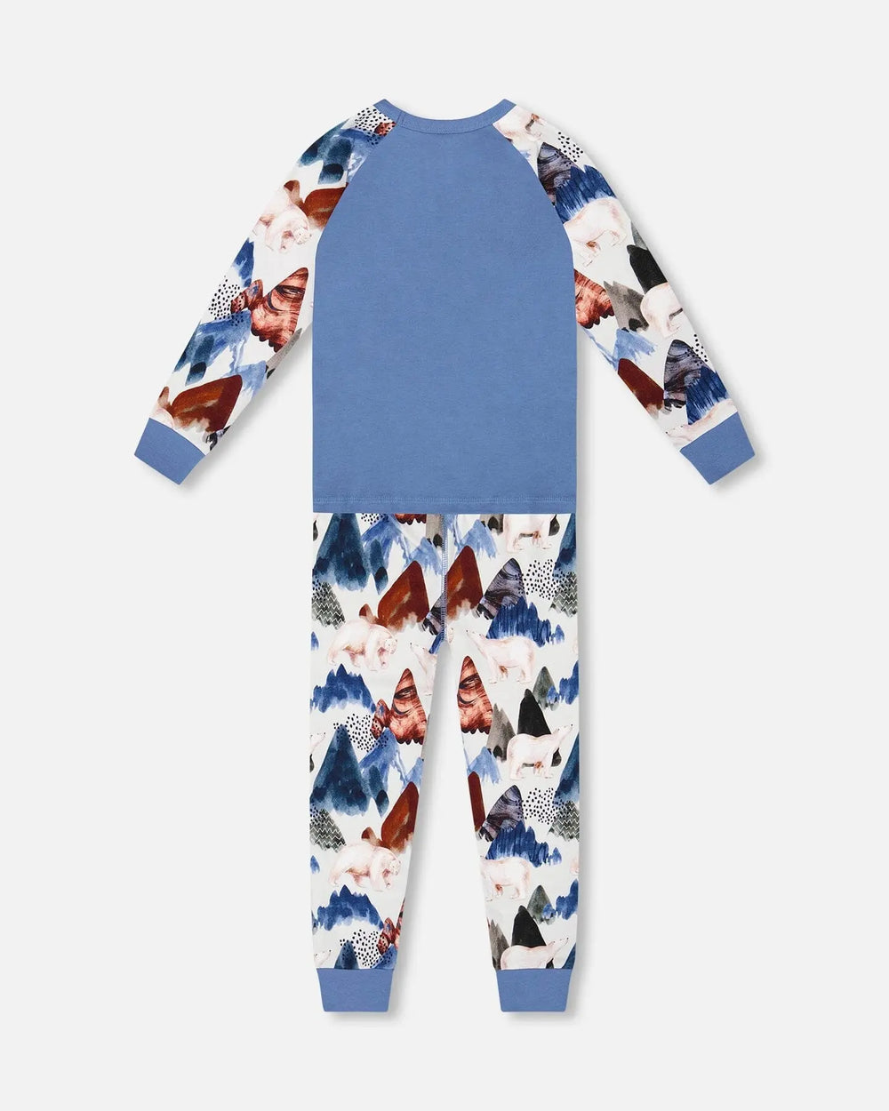 Two-Piece Organic Cotton Pajama Set White Bear Print | Deux par Deux | Jenni Kidz