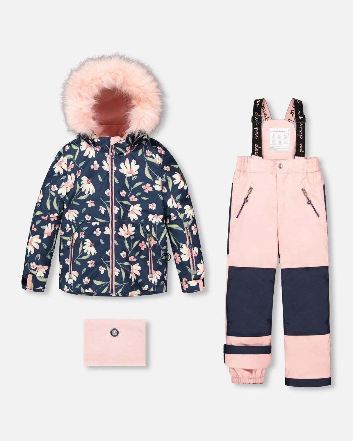 Deux Par Deux Two-Piece Play Snowsuit Flower Print front view