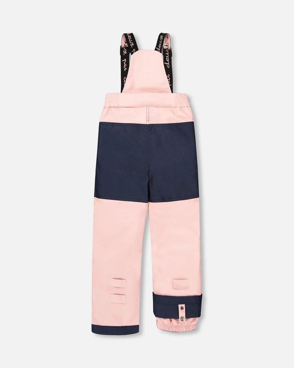 Flower print snowsuit pants with Cordura panels and suspenders