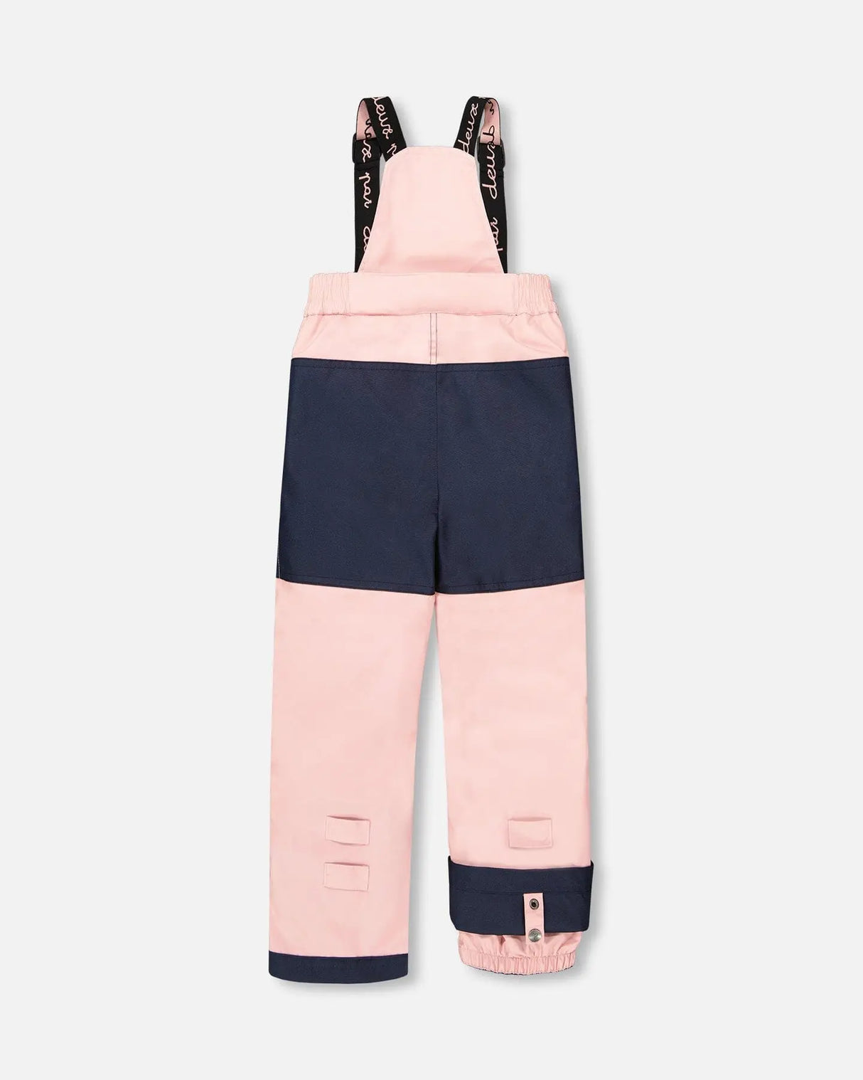 Flower print snowsuit pants with Cordura panels and suspenders