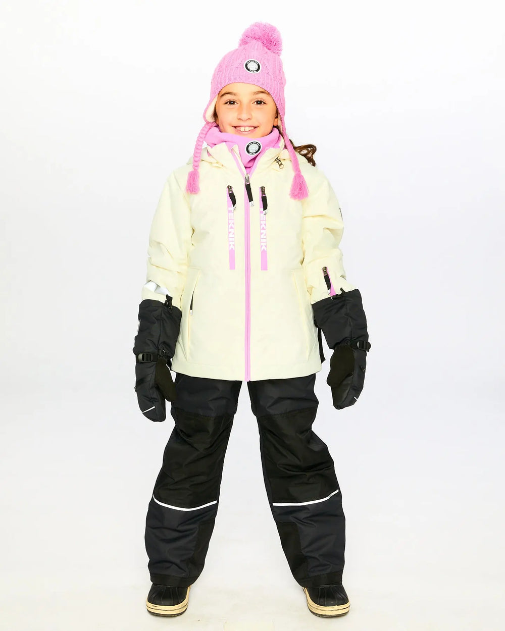Two-Piece Play Snowsuit Off-White With Printed Pants | Deux par Deux | Jenni Kidz
