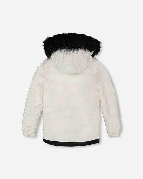 Two-Piece Play Snowsuit Off-White With Printed Pants | Deux par Deux | Jenni Kidz