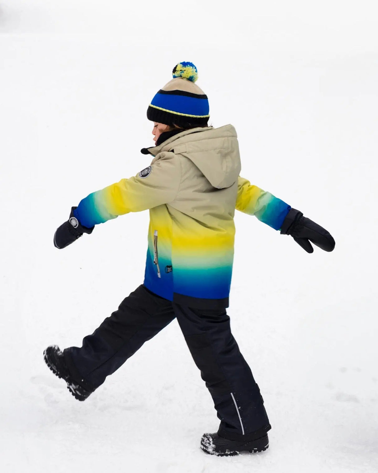 Two-Piece Play Snowsuit With Gradient Jacket Black | Deux par Deux | Jenni Kidz