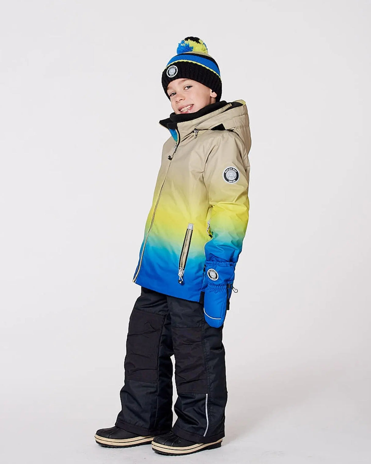 Two-Piece Play Snowsuit With Gradient Jacket Black | Deux par Deux | Jenni Kidz