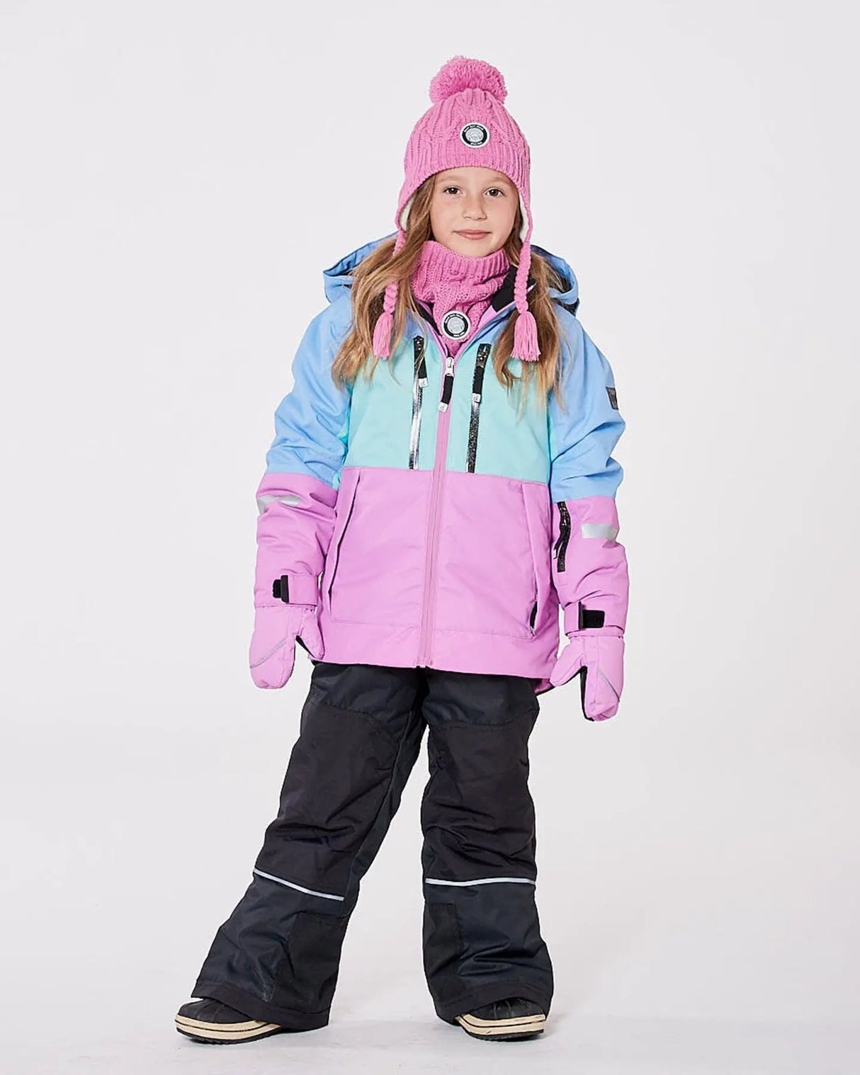 Two-Piece Teknik Snowsuit With Colorblocked Jacket And Solid Pant Black | Deux par Deux | Jenni Kidz