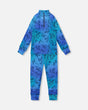 Two-Piece Thermal Underwear Set Blue Gradient Dinosaur Print | Deux par Deux | Jenni Kidz