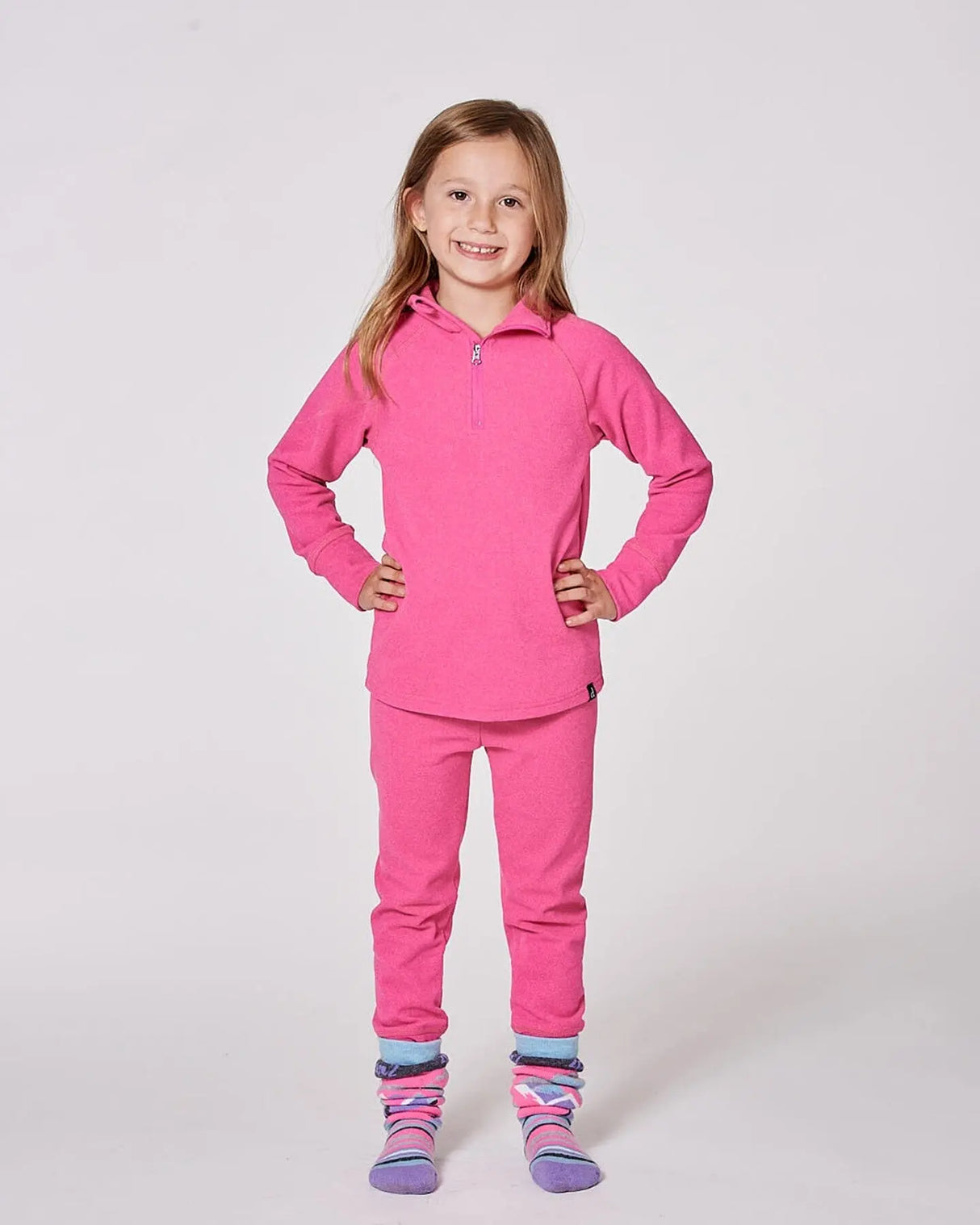 Two-Piece Thermal Underwear Set Candy Pink | Deux par Deux | Jenni Kidz