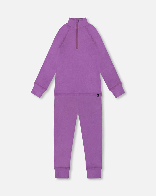 Two-Piece Thermal Underwear Set Lavender | Deux par Deux | Jenni Kidz