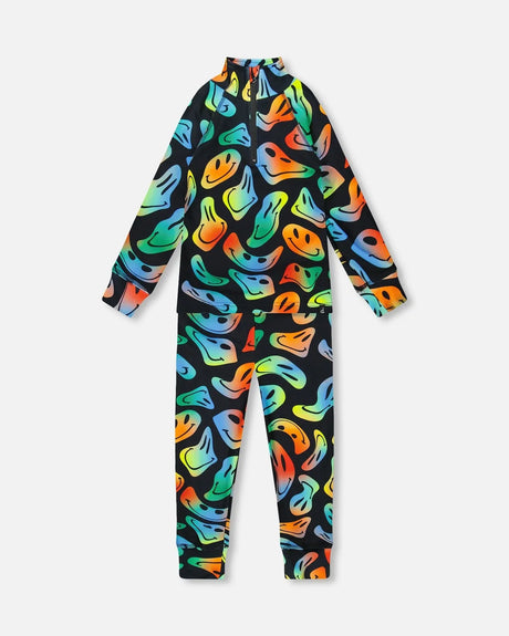 Two-Piece Thermal Underwear Set Smiley Face Boy | Deux par Deux | Jenni Kidz