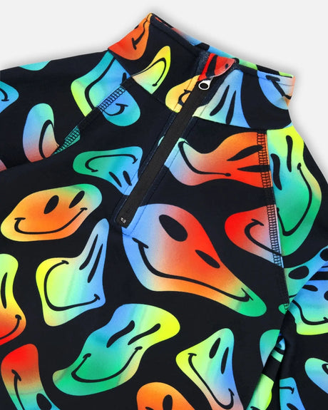 Two-Piece Thermal Underwear Set Smiley Face Boy | Deux par Deux | Jenni Kidz