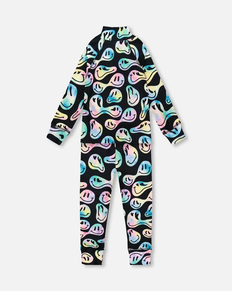 Two-Piece Thermal Underwear Set Smiley Face Girl | Deux par Deux | Jenni Kidz