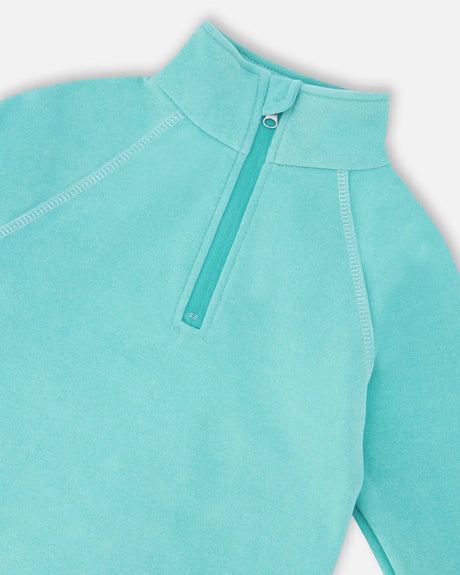 Two-Piece Thermal Underwear Set Turquoise Blue | Deux par Deux | Jenni Kidz