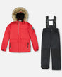 Boys snowsuit two-piece ski suit black jacket and snow pants, waterproof, −30C rated