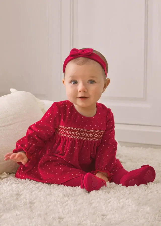 Velvet Baby Girls Dress- Red | Mayoral | Mayoral | Jenni Kidz