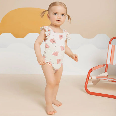 Watermelons on Crème One-Piece Swimsuit | Petit Lem | Petit Lem | Jenni Kidz