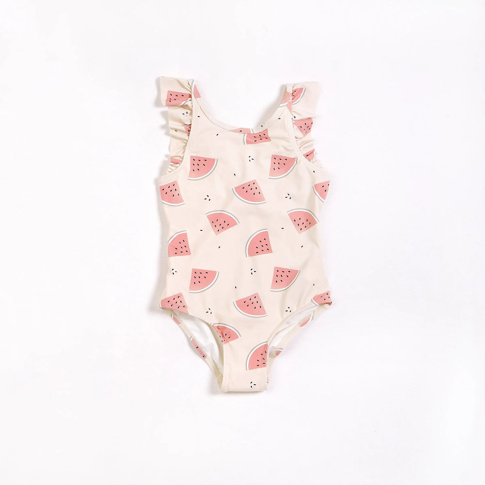 Watermelons on Crème One-Piece Swimsuit | Petit Lem | Petit Lem | Jenni Kidz