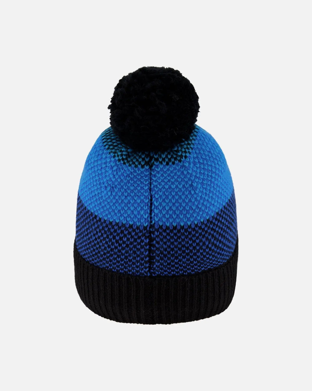 Winter Knit Hat With Pompom And Lining Black And Blue | Deux par Deux | Jenni Kidz