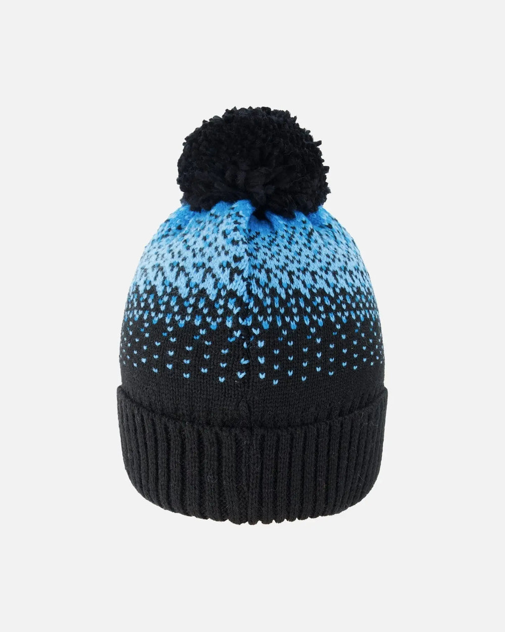 Winter Knit Pompom Hat With Lining Black And Blue | Deux par Deux | Jenni Kidz