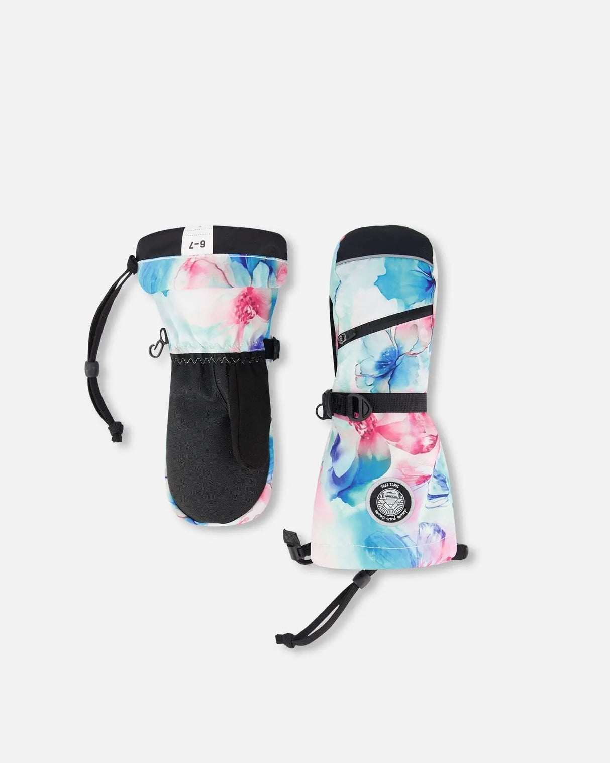 Winter Mittens Teknik Blue Flower Print | Deux par Deux | Jenni Kidz