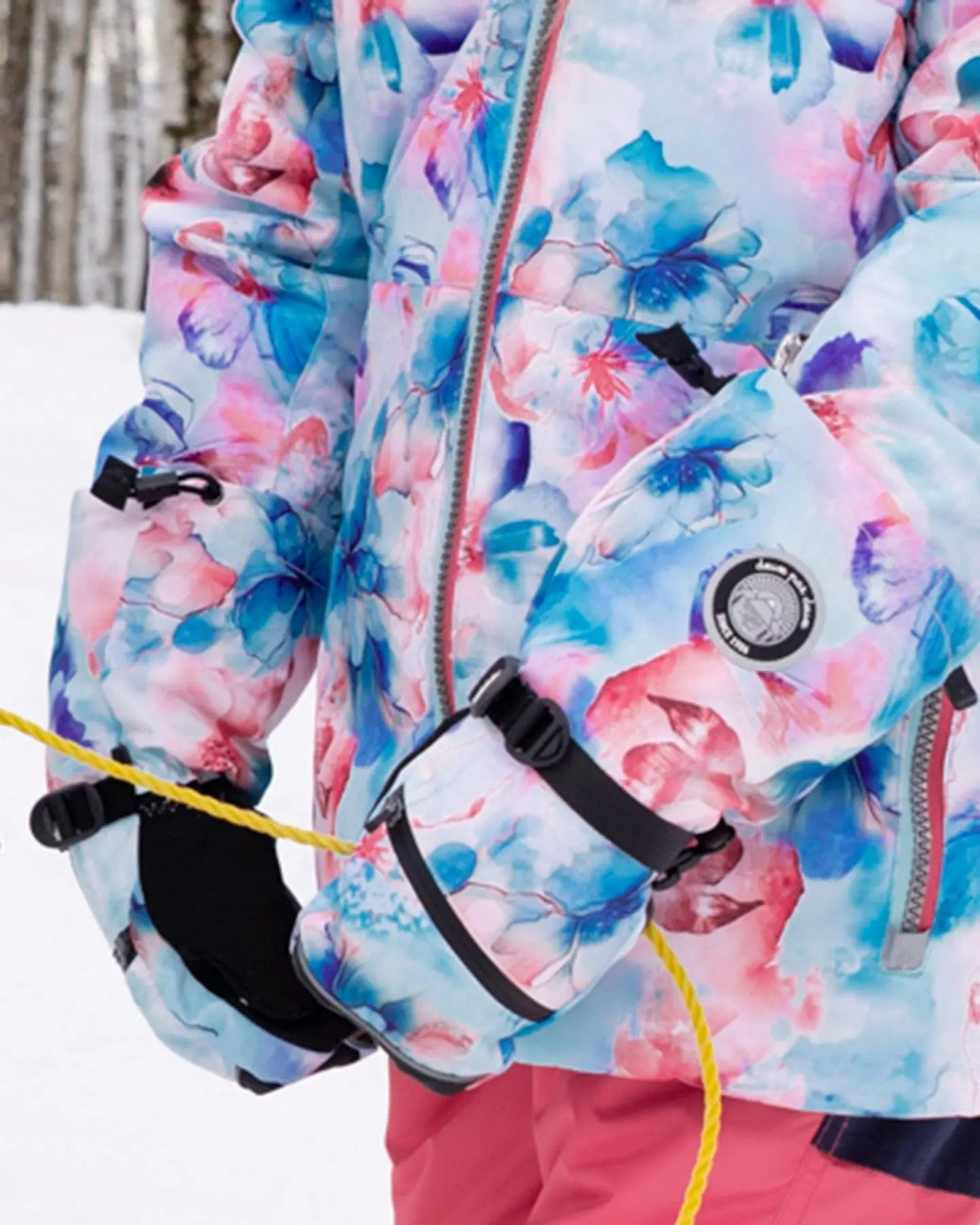 Winter Mittens Teknik Blue Flower Print | Deux par Deux | Jenni Kidz