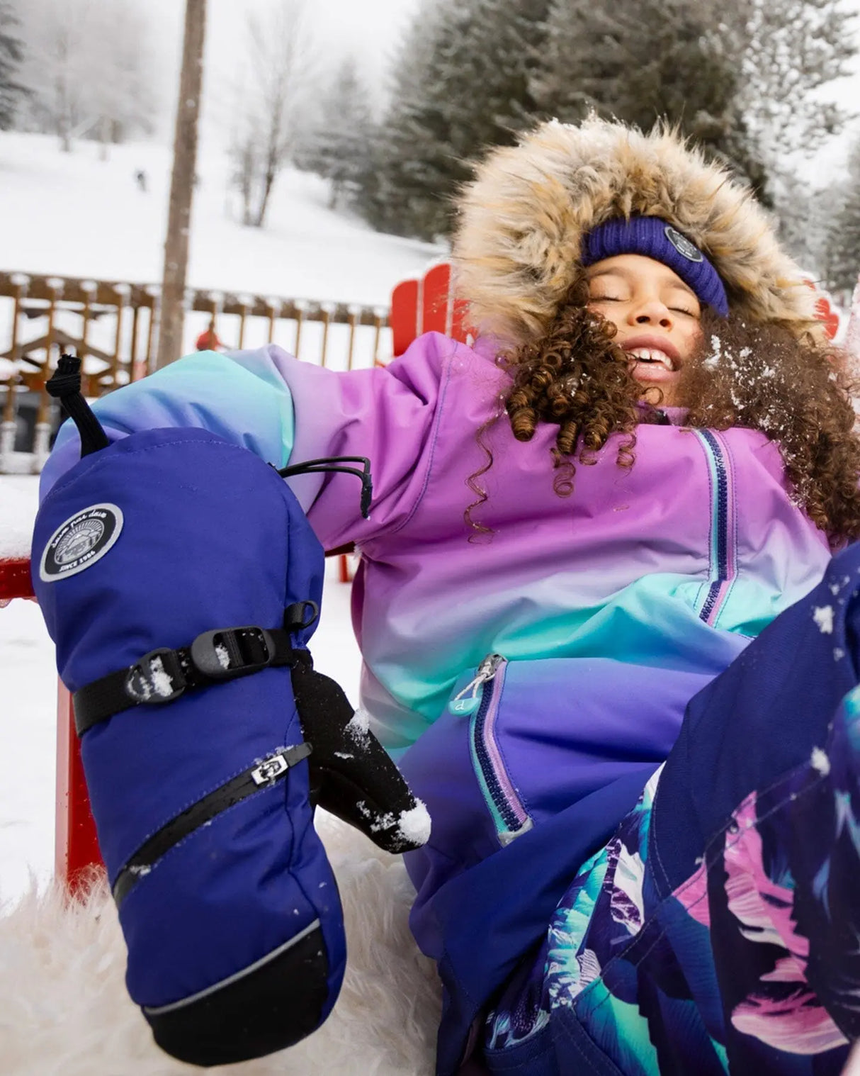 Winter Mittens Teknik Dark Purple | Deux par Deux | Jenni Kidz