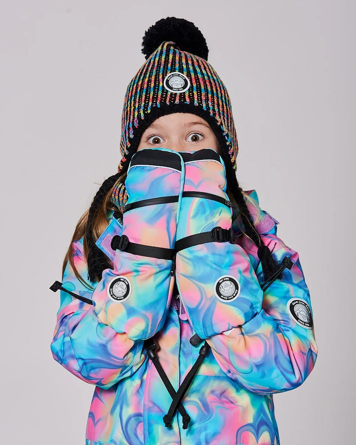 Winter Mittens Teknik Rainbow Heart Print | Deux par Deux | Jenni Kidz