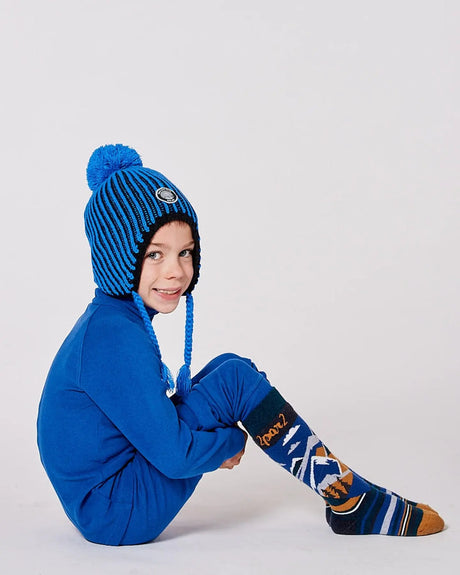 Winter Ski Socks With Merino Wool Deep Teal | Deux par Deux | Jenni Kidz
